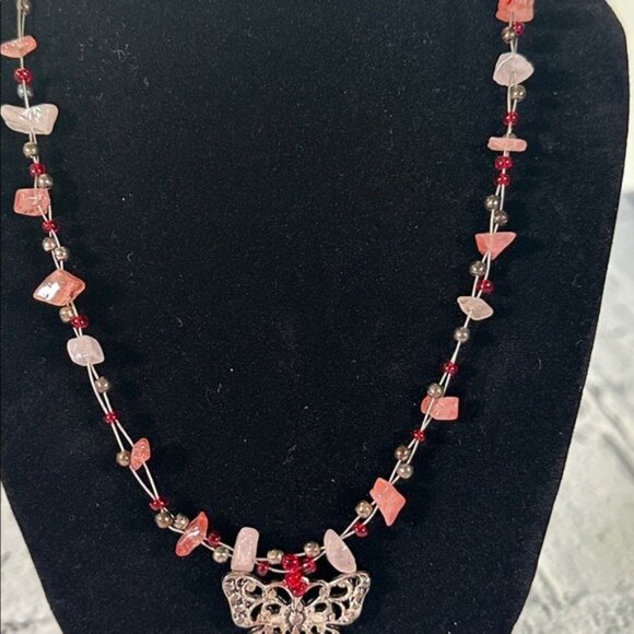 Butterfly Necklace18” Beaded Y2K Fashion Style - Picture 3 of 8